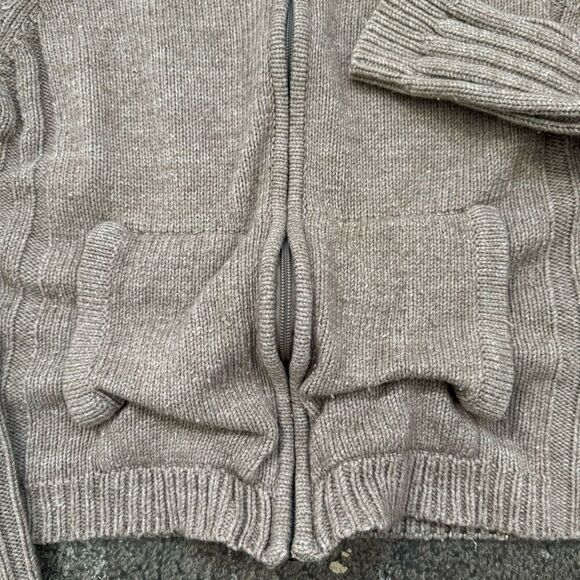 Woolrich Zip Up Hoodie Wool Blend Tan/Khaki Color Preppy Style Women’s Medium - Picture 4 of 11